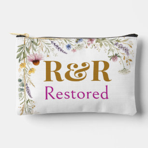Pochette À Accessoires Fleurs sauvages Floral Botanique, Monogramme Resta