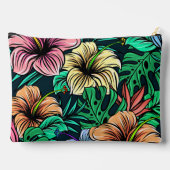 Pochette À Accessoires Fleurs tropicales colorées Moderne Personnalisée (Verso)