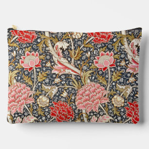 Pochette À Accessoires Fleurs vintages rose et rouge par William Morris