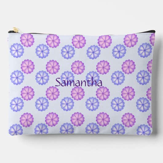 Pochette À Accessoires Fleurs Violettes Et Bleues (Recto)