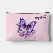 Pochette À Accessoires Fleurs violettes roses papillon (Recto)