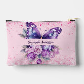 Pochette À Accessoires Fleurs violettes roses papillon (Verso)