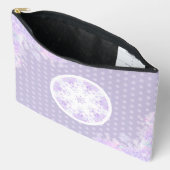 Pochette À Accessoires flocon de neige violet clair et coeur étincelant (Ouvrir)