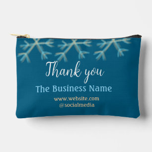 Pochette À Accessoires flocons de neige orange bleu ajoutez le nom de l'e