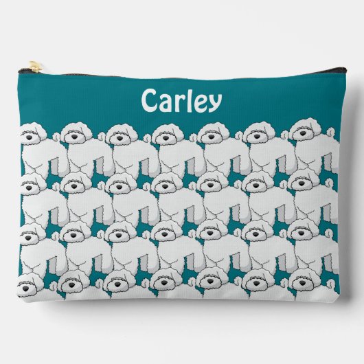 Pochette À Accessoires Floofing White Motif Chiot Personnalisé (Recto)