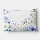 Pochette À Accessoires Floral bleu personnalisé (Verso)