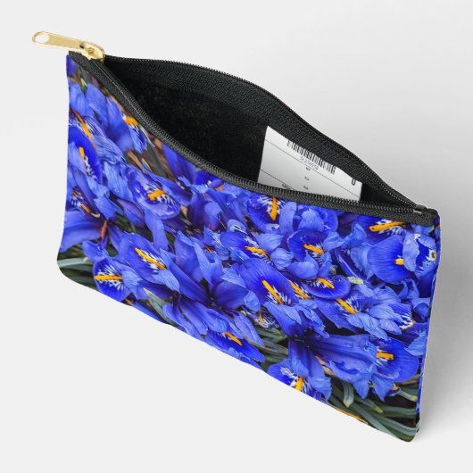 Pochette À Accessoires Floral d'Irises réticulées pourpres (Ouvrir)