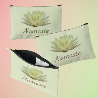 Pochette À Accessoires Floral Lotus Nénuphar Jaune Vert personnalisé