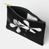 Pochette À Accessoires floral noir et blanc minimaliste (Ouvrir)