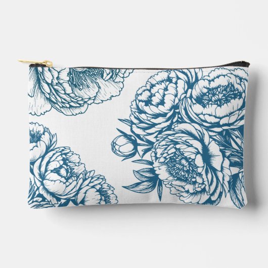 Pochette À Accessoires Floral Peony Blue (Recto)