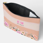 Pochette À Accessoires Floral rose ondulé monogramme (Ouvrir)