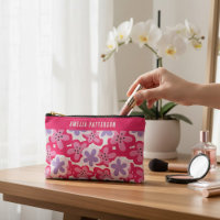 Floral rose tropical moderne Nom personnalisé