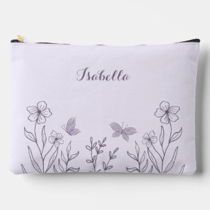 Pochette À Accessoires Floral violet simple