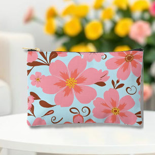 Pochette À Accessoires Florales roses - Fleurs Pastel Vibes-Retro