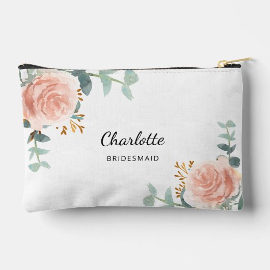 Pochette À Accessoires Floraux d'or rose (Verso)