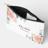 Pochette À Accessoires Floraux d'or rose (Ouvrir)