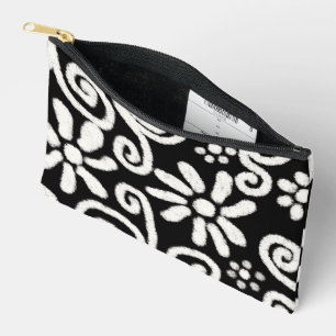 Pochette À Accessoires Flore noir blanc & Fleurs Fleurs Fleurs Fleurs Fle