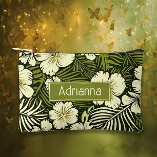 Pochette À Accessoires Flore tropicale jaune et verte