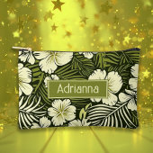 Pochette À Accessoires Flore tropicale jaune et verte