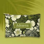 Pochette À Accessoires Flore tropicale jaune et verte