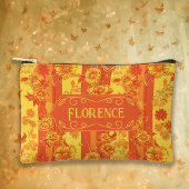Pochette À Accessoires Florence Floral jaune et orange