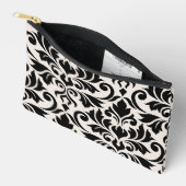 Pochette À Accessoires Flourissant Damask Art I Black on Cream (Ouvrir)