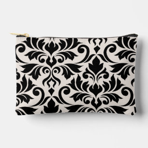 Pochette À Accessoires Flourissant Damask Art I Black on Cream