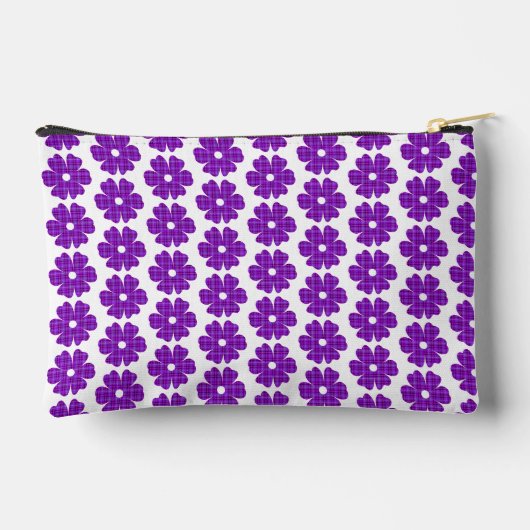 Pochette À Accessoires Flower Shape Plaid Purple Pink (Verso)