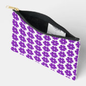 Pochette À Accessoires Flower Shape Plaid Purple Pink (Ouvrir)