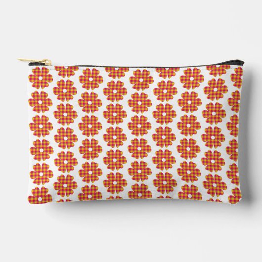 Pochette À Accessoires Flower Shape Plaid Yellow Orange Pink (Recto)