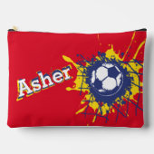 Pochette À Accessoires Football net garçons nom coque crayon rouge ou (Recto)