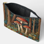 Pochette À Accessoires Forêt de champignons rétro (Ouvrir)