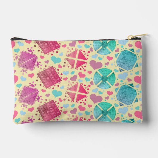 Pochette À Accessoires Formes géométriques sur jaune (Verso)