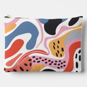 Pochette À Accessoires Formes organiques abstraites colorées motif modern