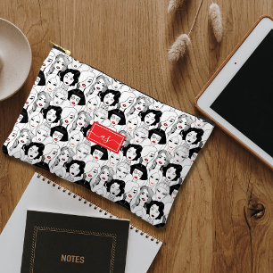 Pochette À Accessoires Foule de femmes aux lèvres rouges avec initiales m