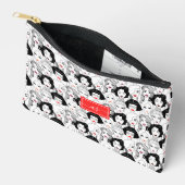 Pochette À Accessoires Foule de femmes aux lèvres rouges Initiales monogr (Ouvrir)
