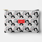 Pochette À Accessoires Foule de femmes aux lèvres rouges Initiales monogr (Recto)