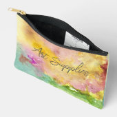 Pochette À Accessoires "Fournitures d'art" avec Arrière - plan d'aquarell (Ouvrir)