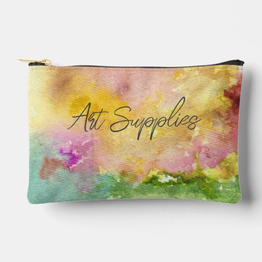 Pochette À Accessoires "Fournitures d'art" avec Arrière - plan d'aquarell (Recto)