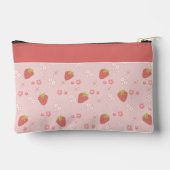 Pochette À Accessoires Fraise mignonne aux fleurs. (Verso)