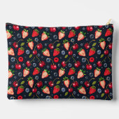 Pochette À Accessoires Fraises et cerises sur un arrière - plan sombre (Verso)