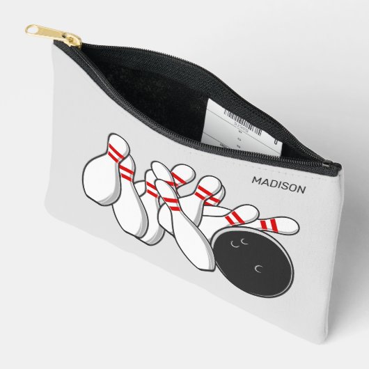 Pochette À Accessoires Frappe Bowling Nom Personnalisé (Ouvrir)