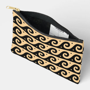 Pochette À Accessoires Fret grec, Motif d'onde méditerranéen, Brown