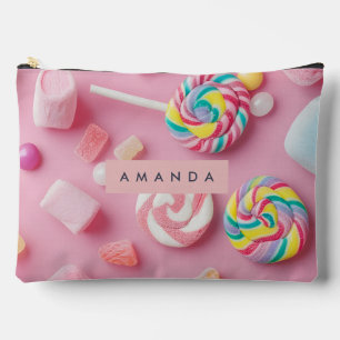 Pochette À Accessoires Friandises pastel fantaisistes personnalisées