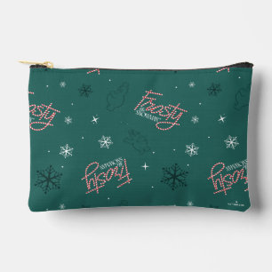 Pochette À Accessoires Frosty Snowman Green Snowflake Motif