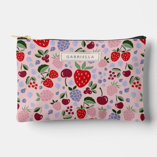Pochette À Accessoires Fruits d'été rose Bridesmaid Personnalisé (Recto)