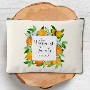 Pochette À Accessoires Fruits et fleurs orange Floral botanique d'été