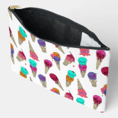 Pochette À Accessoires Fun Melty Summer Goth Crâne Crème glace étrange bl (Ouvrir)
