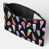 Pochette À Accessoires Fun Melty Summer Goth Crâne glace crème pastel noi (Ouvrir)