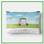 Pochette À Accessoires Fun Pink Golf Panier Pittoresque Nom personnalisé<br><div class="desc">Une touche d'esprit de golf pour la petite amie de votre vie, qui s'amusera avec celle-ci — une voiturette de golf amusante pour l'amoureux du golf qui aime jouer avec style — ou qui aime juste jouer — personnalisée avec son prénom — personnalisée et unique. Ou, prenez-en un pour vous-même...</div>